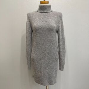 Club Monaco Turtleneck Sweater Dress Small Gray Wool Cashmere Blend Retails $298